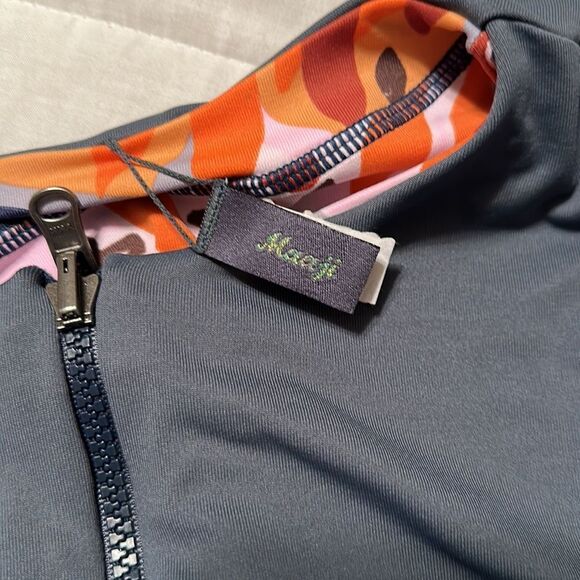 Anthropologie Maaji L Reversible Indigo Front Zip Long Sleeve Rashguard Swimsuit - Picture 17 of 17